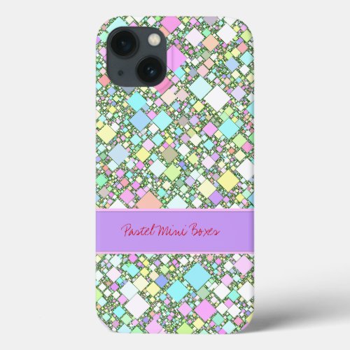 Pastel Mini Boxes Geometric Abstract Background iPhone 13 Case