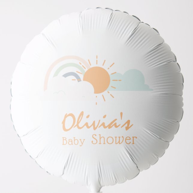 Pastel Minimal Baby Shower Balloon (Front)