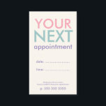 Pastel Minimal Basic Appointment Card<br><div class="desc">Minimal Basic Appointment Card in Pink,  blue,  and purple.</div>