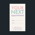 Pastel Minimal Basic Appointment Card<br><div class="desc">Minimal Basic Appointment Card in Pink,  blue,  and purple.</div>