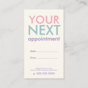 Pastel Minimal Basic Appointment Card