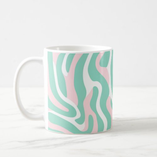 Pastel Minimalist Abstract Green Mint Pink color Coffee Mug