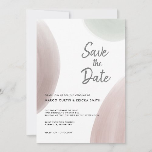 Pastel Minimalist Calligraphy Save the Date