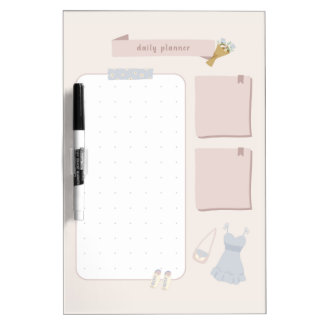 Pastel Minimalist Daily Planner Dry Erase Board