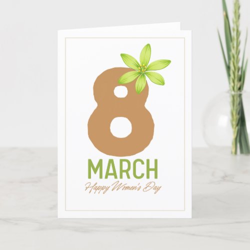 pastel Minimalist Floral Womens Day  Holiday Card