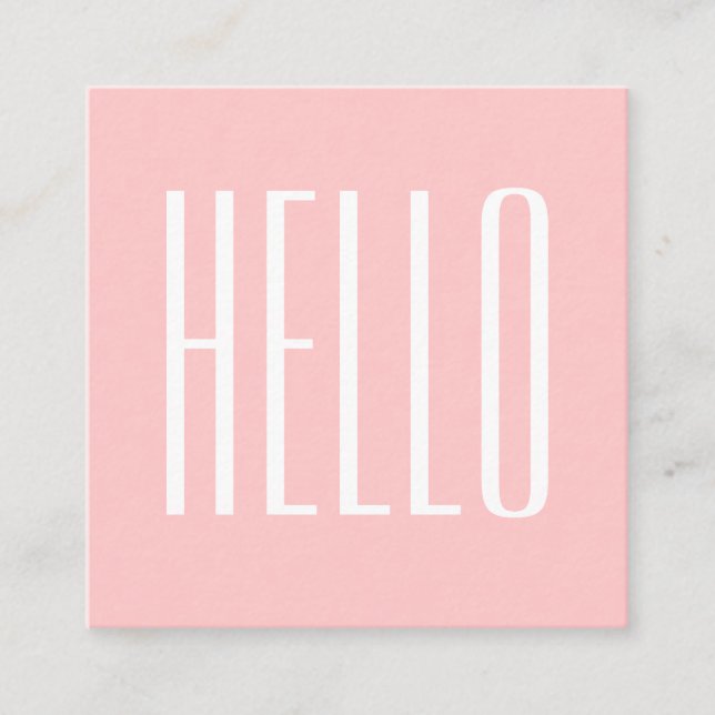 Pastel minimalist modern pink bold business card (Front)