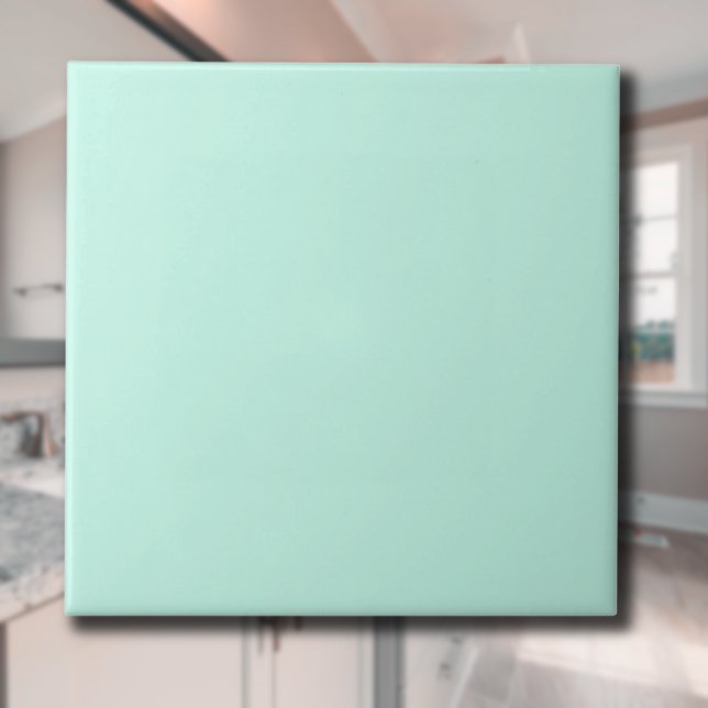Pastel Mint Blue Solid Color | Classic | Elegant Ceramic Tile (Creator Uploaded)
