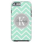 Pastel Mint Chevron with Gray Chevron
