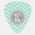 Pastel Mint Chevron with Gray Chevron