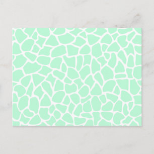 Pastel Mint Green Animal Print Giraffe Pattern Postcard