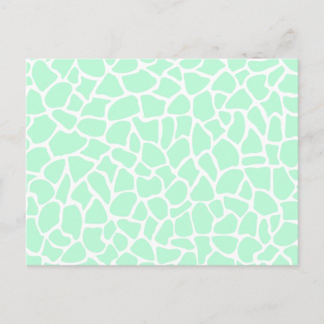 Pastel Mint Green Animal Print Giraffe Pattern Postcard (Front)