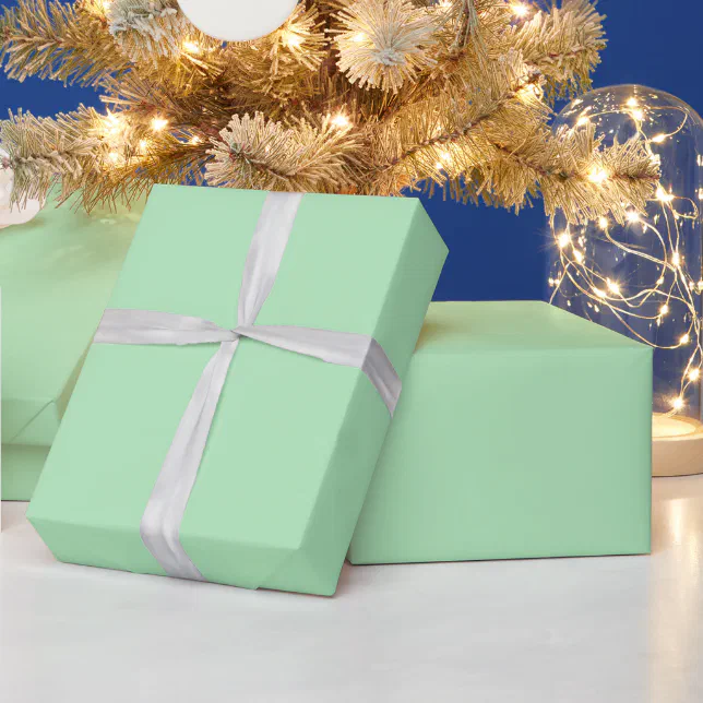 Pastel Mint Green B2EBBB Wrapping Paper Zazzle