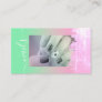 Pastel Mint Green Pink Blush Nails Photo Template Business Card