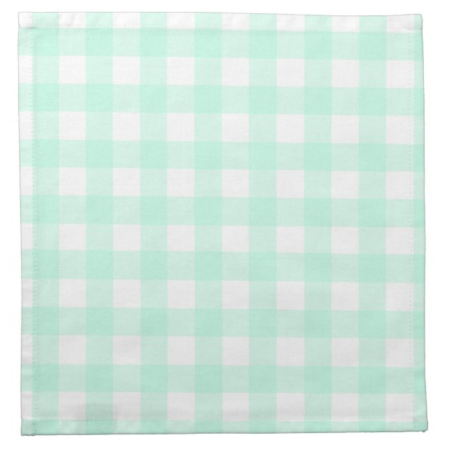Pastel Mint Green Plaid Pattern Easter Cloth Napkin (Front)