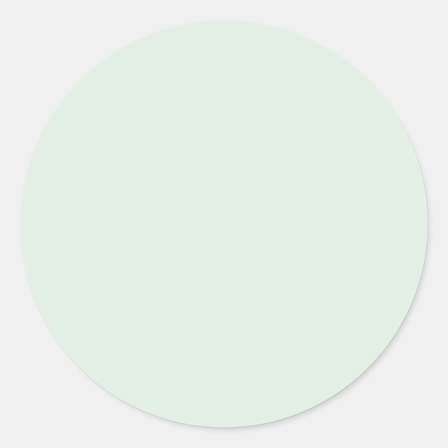 Pastel Mint Green Solid Color Classic Round Sticker (Front)