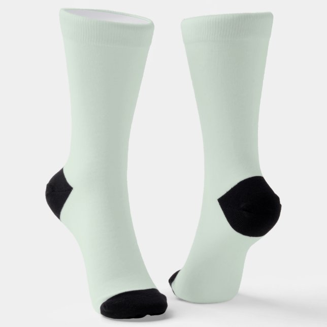 Pastel Mint Green Solid Color Socks (Angled)
