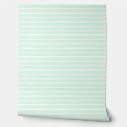 Pastel Mint Green White Stripe Light Elegant Cool Wallpaper