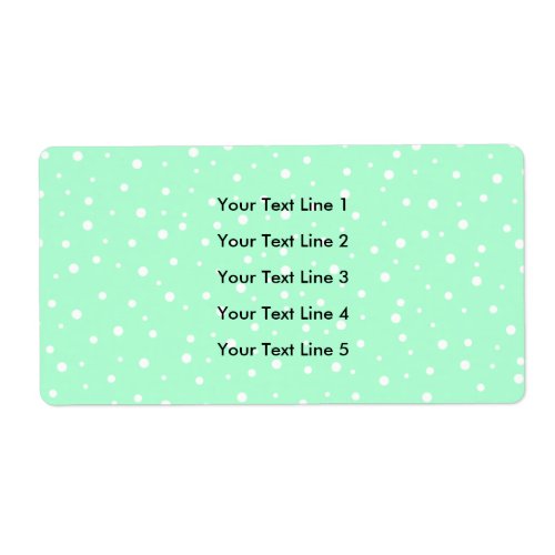 Pastel Mint Green with White Dots Pattern Label
