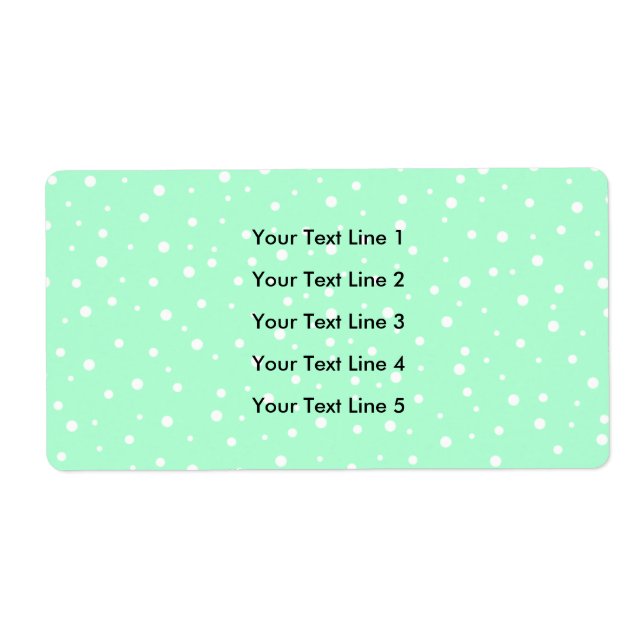 Pastel Mint Green with White Dots Pattern Label (Front)