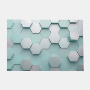 Pastel Mint Hexagon 3D Mosaic Doormat