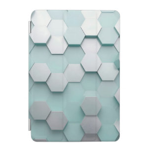 Pastel Mint Hexagon 3D Mosaic iPad Mini Cover