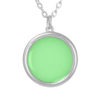 Pastel Mint Solid Color | Classic | Elegant Silver Plated Necklace by Joanna_Design at Zazzle