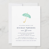 Pastel Mint Umbrella Baby Shower Invitation (Front)