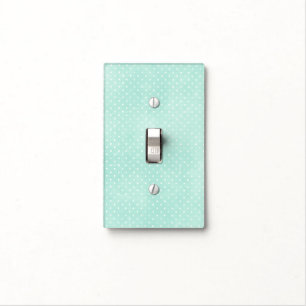Pastel Minty Blue Tiny Polka Dots Nursery Decor Light Switch Cover