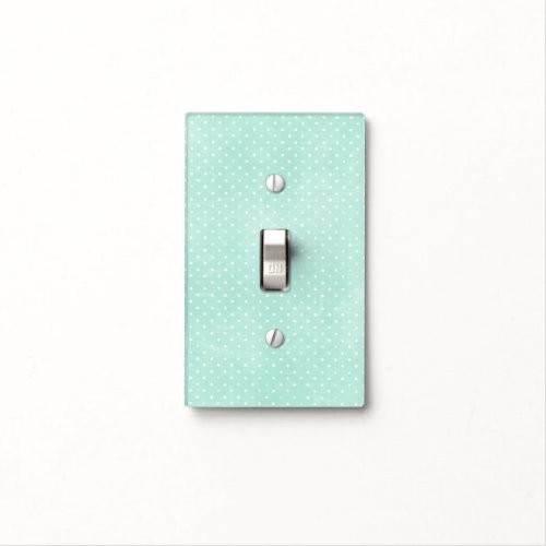 Pastel Minty Blue Tiny Polka Dots Nursery Decor Light Switch Cover