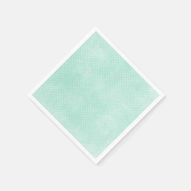 Pastel Minty Blue Turquoise Tiny Polka Dots Napkins (Corner)