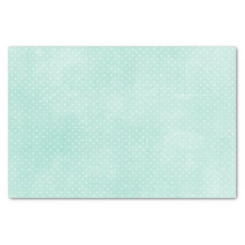 Pastel Minty Blue Turquoise Tiny Polka Dots Tissue Paper