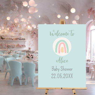 Pastel minty rainbow Baby Shower  Foam Board