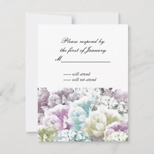Pastel Mixed Bouquet of Florals Reply Card