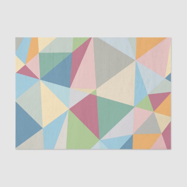 Pastel Modern Colorful Geometric Pattern Tissue Paper (Front)