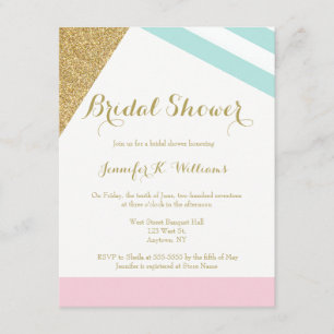 Pastel modern geometric bridal shower invitations