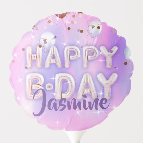 Pastel Modern Glam Trendy Balloons Happy Birthday