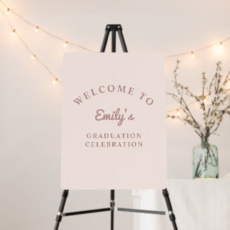 Pastel Modern Script Graduation Party Welcome Sign