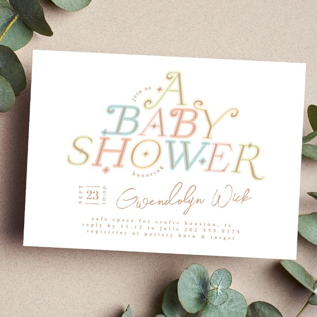 Pastel Modern Sweet and Elegant Baby Shower Invitation (Creator Uploaded)
