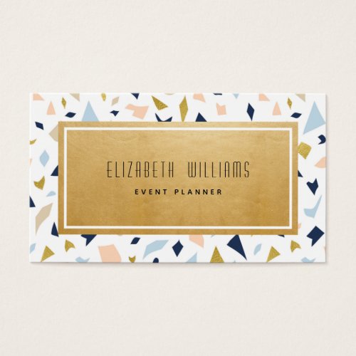 Pastel Modern Terrazzo Event Planner Business Card