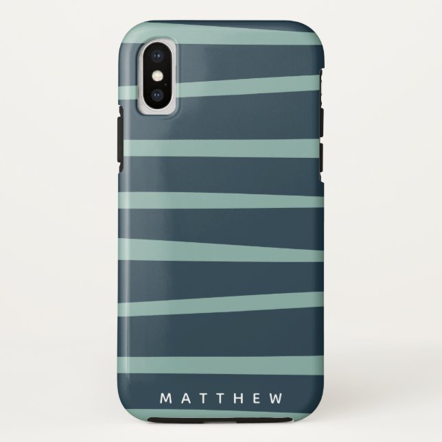 pastel modern wave stripes monogram Case-Mate iPhone case (Back)