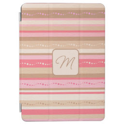 Pastel Monogram And Stripes Pattern iPad Air Cover