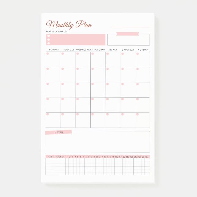 Pastel Monthly Plan Note - Plan your month (Front)