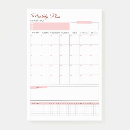 Pastel Monthly Plan Post_It Note _ Plan your month