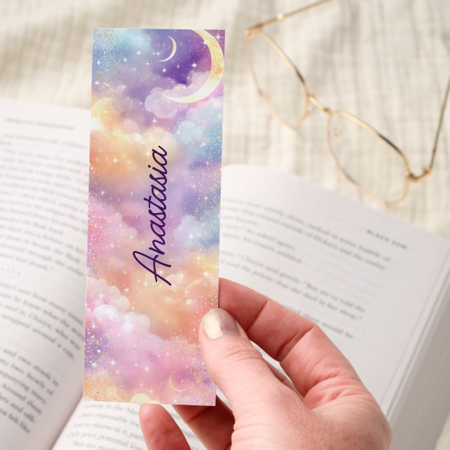 Pastel Moon Dreamy Sky Design Bookmarks (Hand)