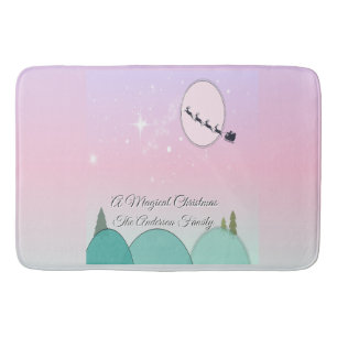 Pastel Moonlit Christmas Family Bath Glow Mat