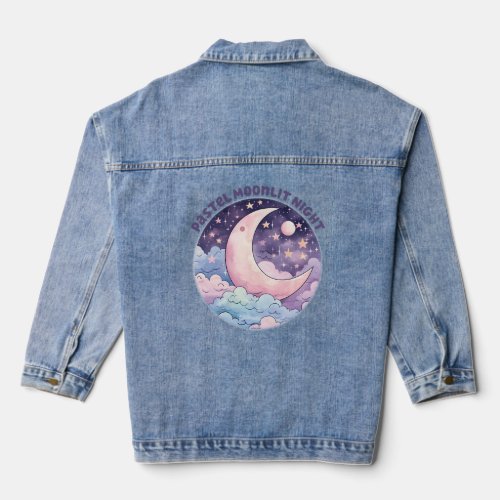 Pastel Moonlit Fantasy Night  Denim Jacket