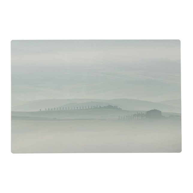 Pastel morning in foggy Tuscany Placemat (Back)