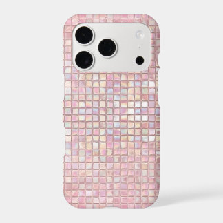 Pastel mosaic pink grid iPhone 17 pro case