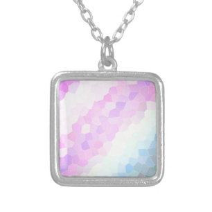 Pastel Mosaic Silver Plated Necklace