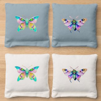 Pastel Moth, watercolor style,